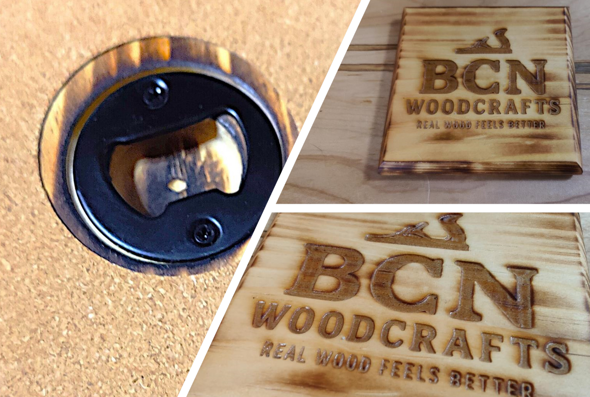 Custom Engraved Coasters with Built-In Bottle Openers