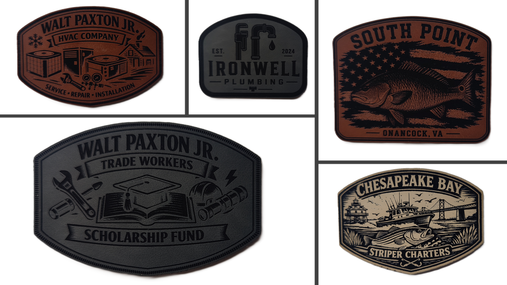 Richardson 112 Hats with Custom Laser Engraved Leatherette Patches