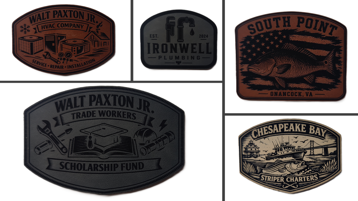 Richardson 112 Hats with Custom Laser Engraved Leatherette Patches