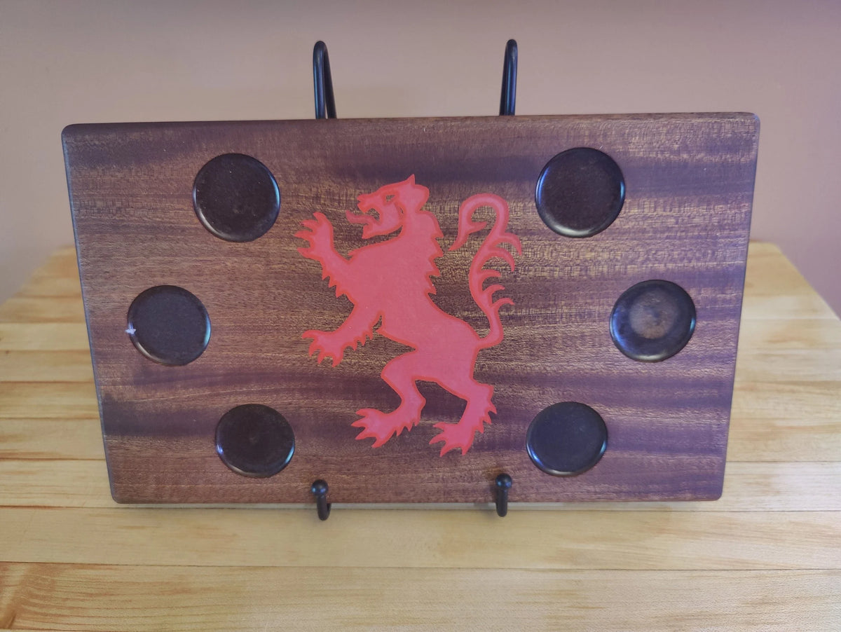 Engraved Rampant Lion Tasting Flight, sized for Shot Glasses