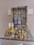 Murphy Bar Liquor Cabinet - Wall-Mounted, Fold-Out | Perfect for Small Spaces, Man Caves & Pool Rooms