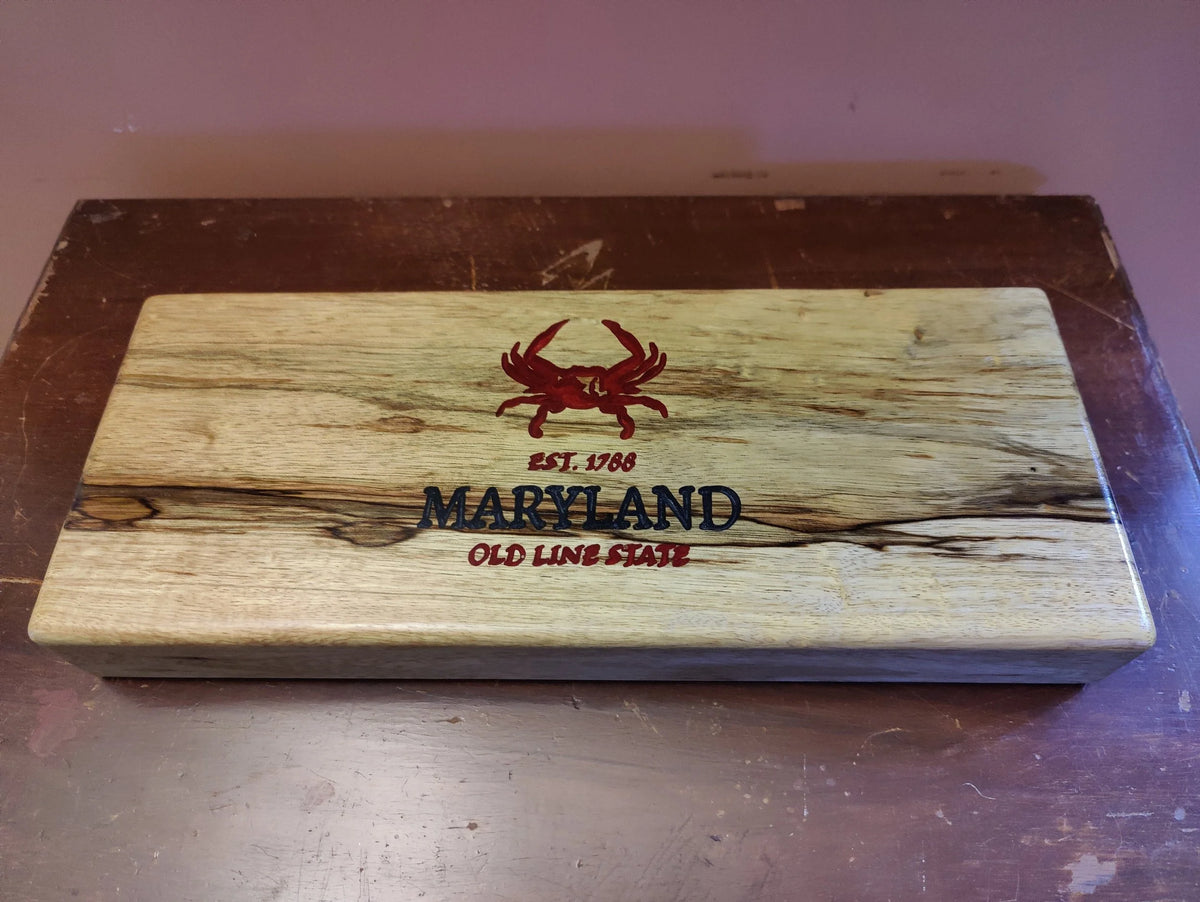 Maryland Crab Charcuterie Tray made from Black Limba - Table Centerpiece