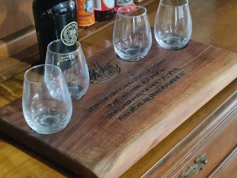 Live Edge Black Walnut Wine Tasting and Charcuterie Tray