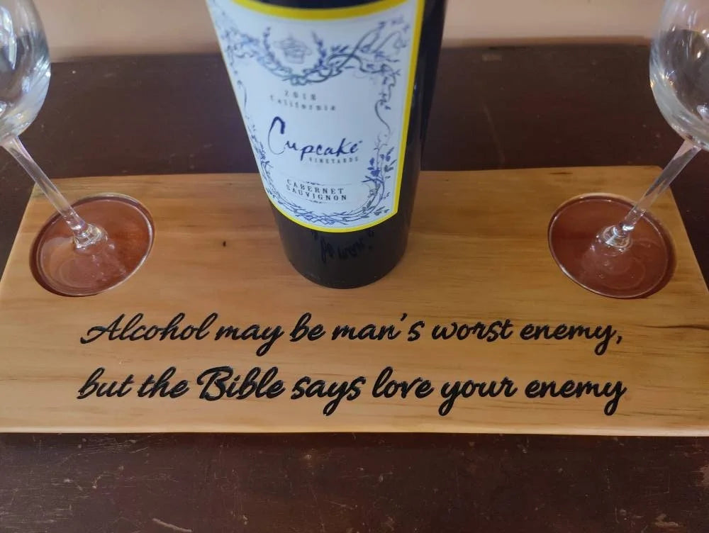 Wine Tasting Flight, Made from Swiss Pear and Engraved